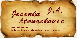 Jesenka Atanacković vizit kartica
